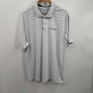 The Players Shirt Mens XL Gray Striped Nike Dri Fit Golf Polo Tiger Woods TW